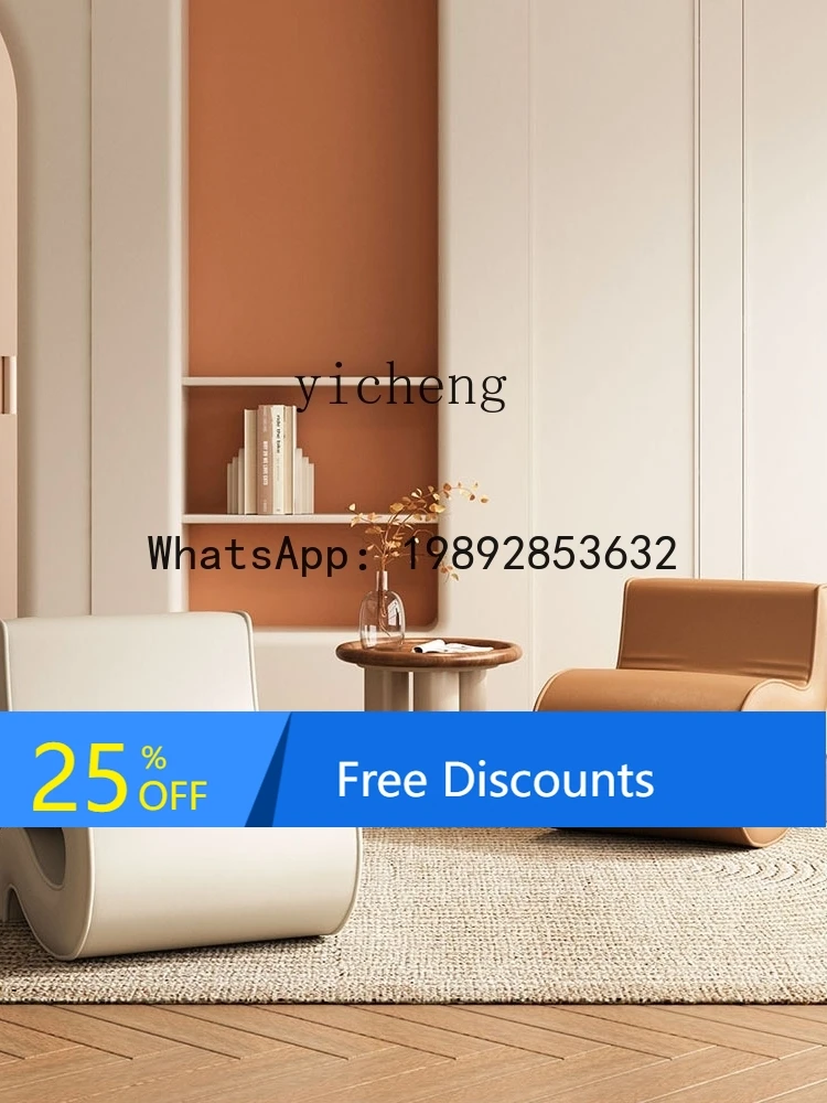 AA  light luxury single sofa chair living room bedroom  hotel reception home simple leather sofa