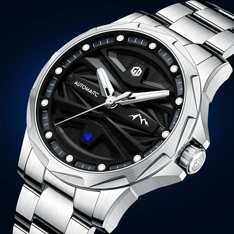 High Quality Relogio Masculino Men Automatic Mechanical Watches Watches Fashion Skeleton Luminous Stainless Steel Watch For Men