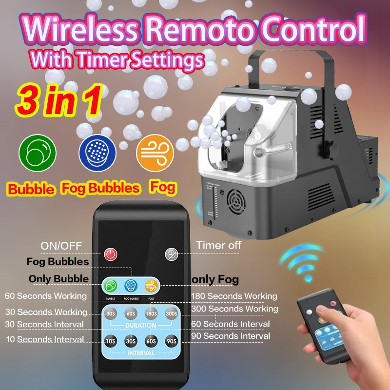 Bolha de nevoeiro, bolha, apenas nevoeiro, máquina 3 em 1 para palco festa de casamento festival presente de aniversário natal halloween brinquedo infantil
