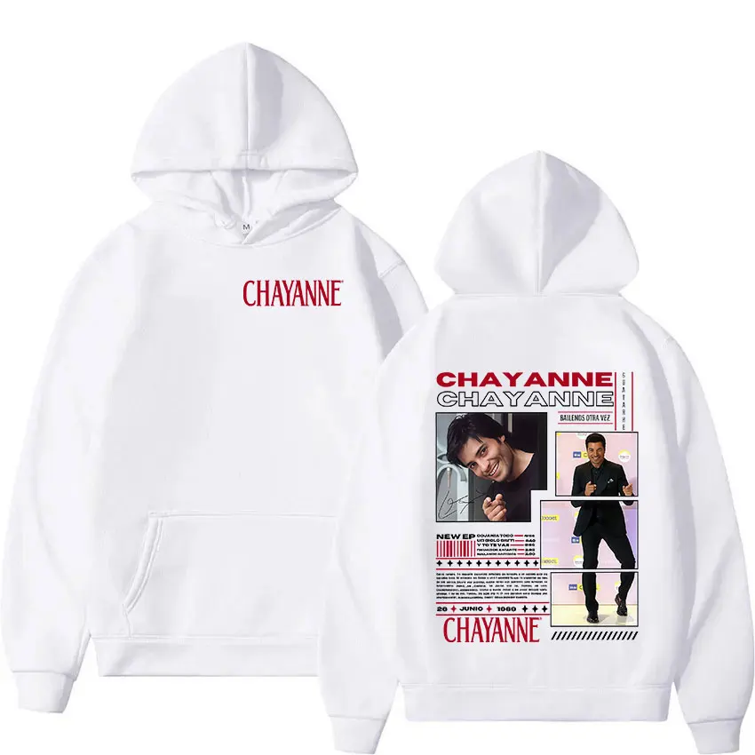 Custom Rapper Chayanne 2025 Album Graphic Hoody Men Hip Hop Gothic Long Sleeve Sweatshirt Vintage Oversized Pullover Hoodies Str