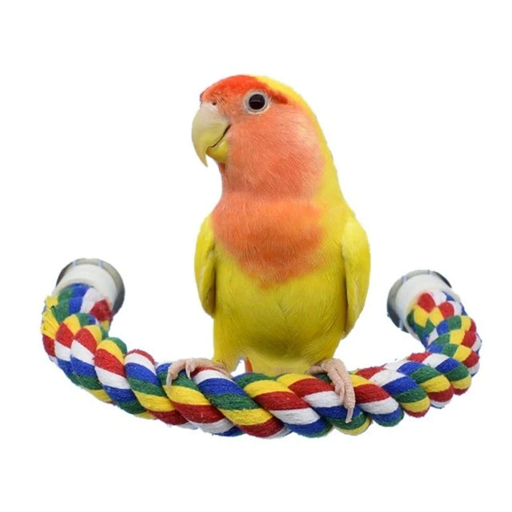 Parakeet Bird Cage Accessories, Bird Bite Toy, Multi-color Rope, Parrot Carrier Bag, Stand Platform