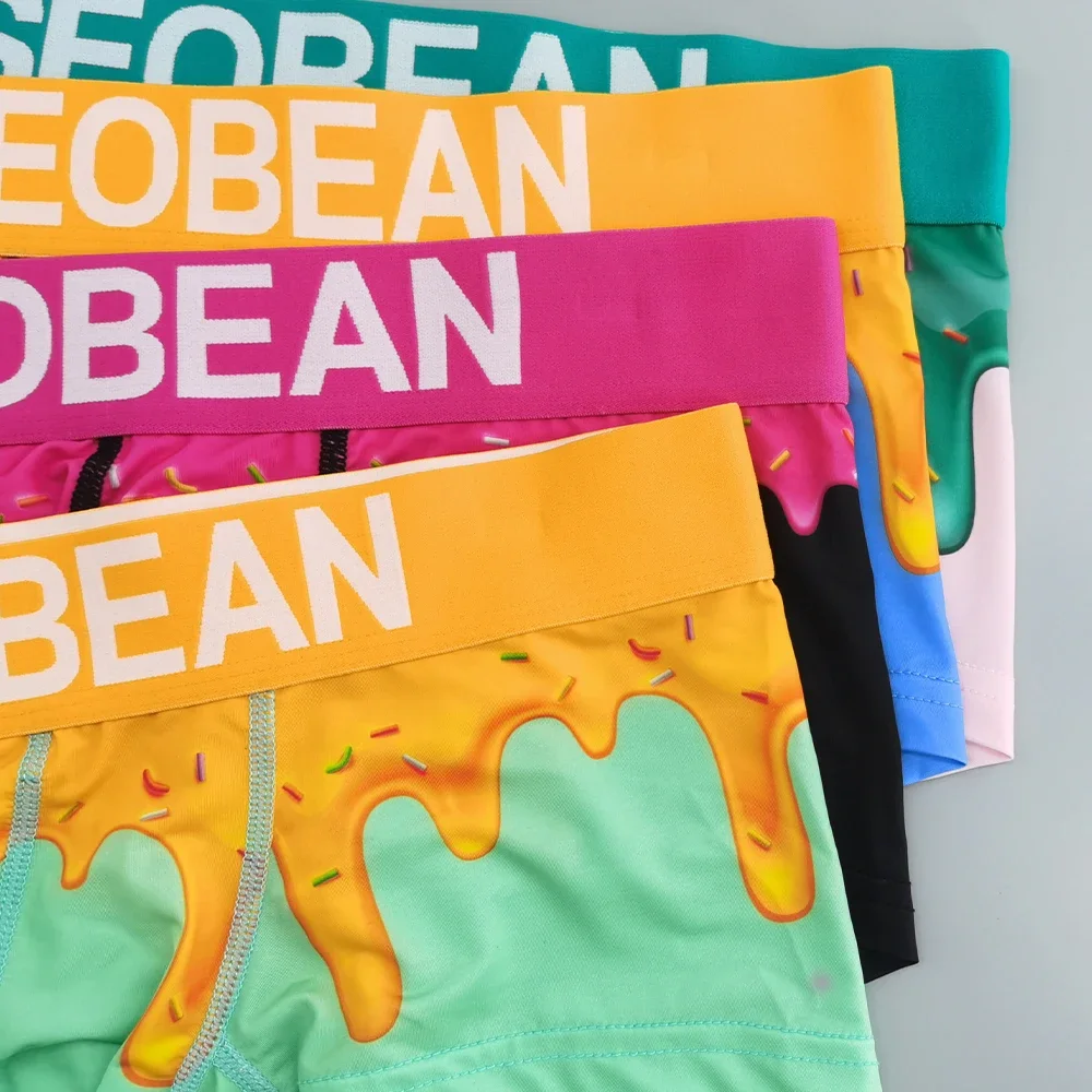 ملابس داخلية قصيرة للرجال من SEOBEAN 2025، سراويل بوكسر مريحة من البوليستر للرجال