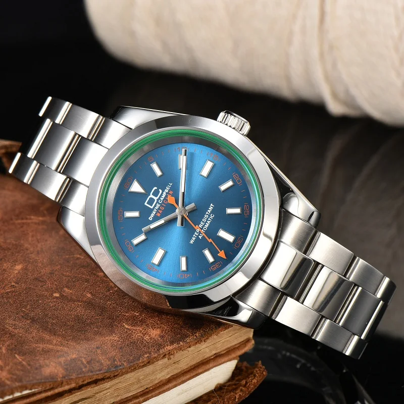 NH35 Movement Luxury Watches Men 39mm Modified By M-GAUSS Watches Customizable Logo 5Bar Waterproof Sapphire Crystal Green Glass