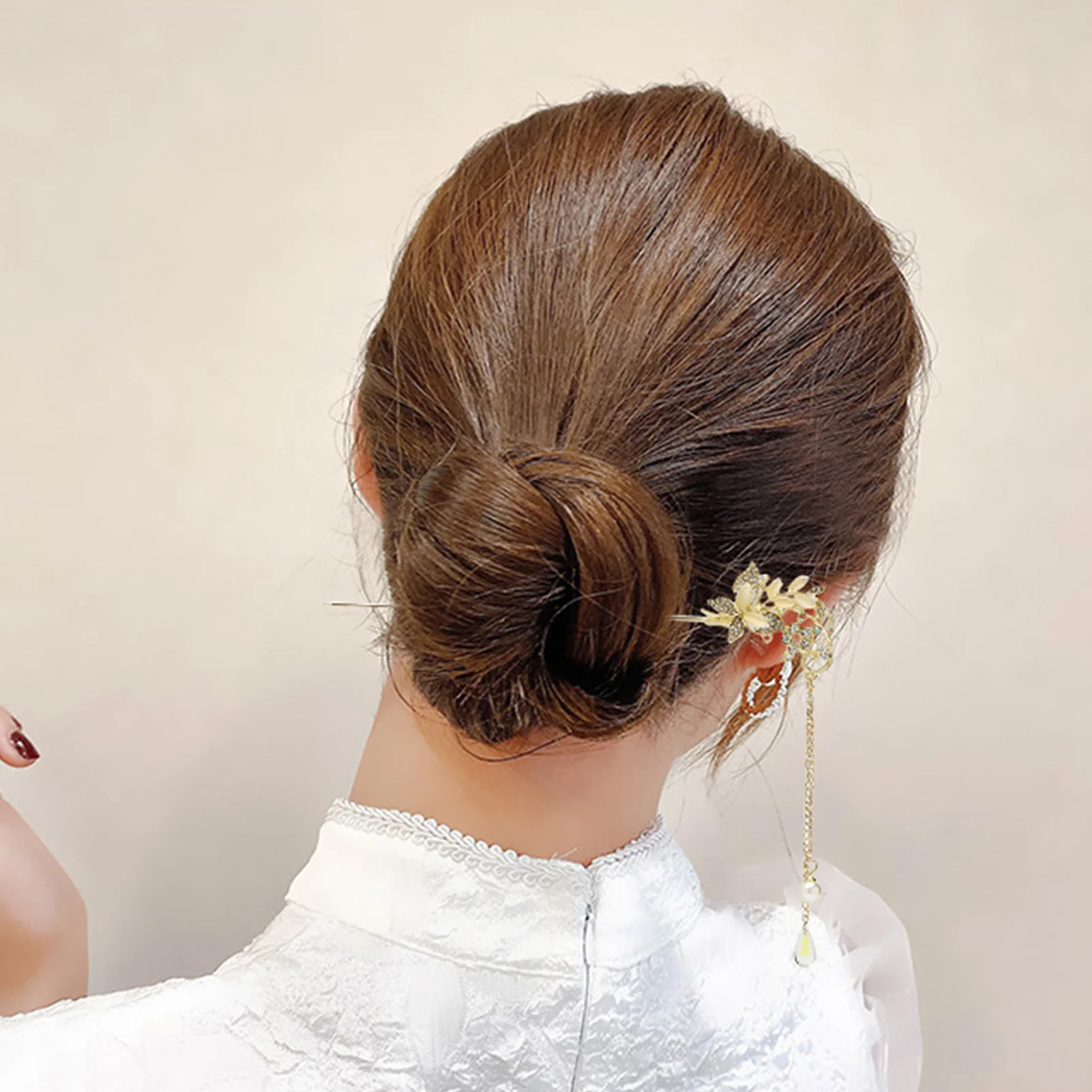 Female Hair Stick Hairpin Cat Eyes Flower Hair Clip Alloy Jewelry Hairpin For Women Ancient Han Costume Hair Bun Jewelry view 4