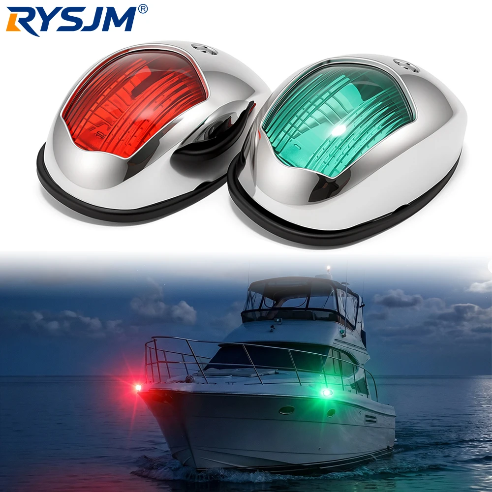 Red Green 27 LED Navigation Light Waterproof Side Signal Warning Light Starboard Port Indicator For Boat Yacht Marine 12V 24V