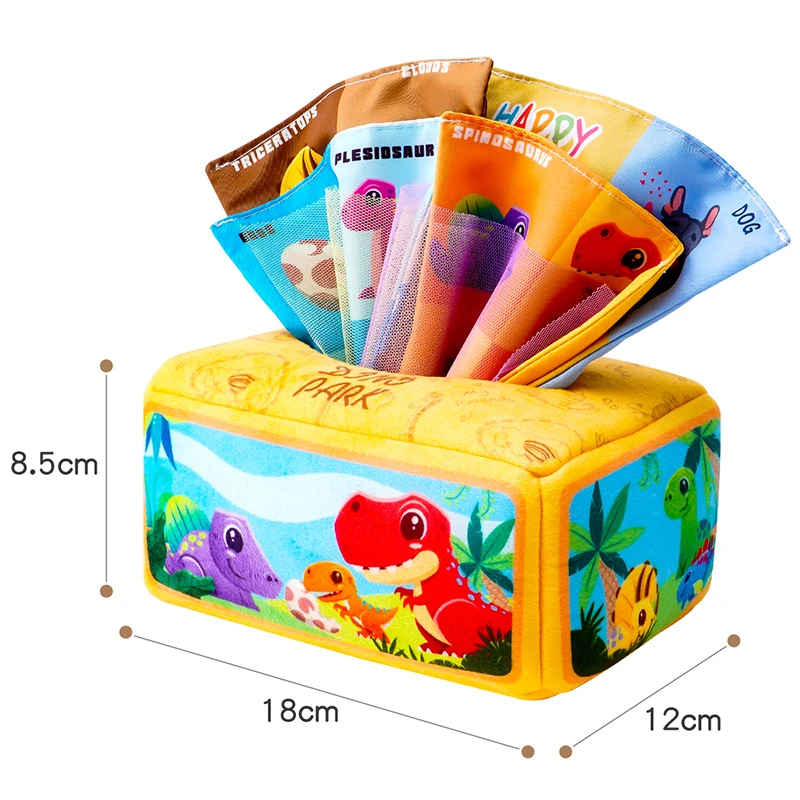 Baby Draw Paper Towel Tearing Tissue Box Baby Puzzle Early Education Montessori Children Cloth ToysYY03（0+10）