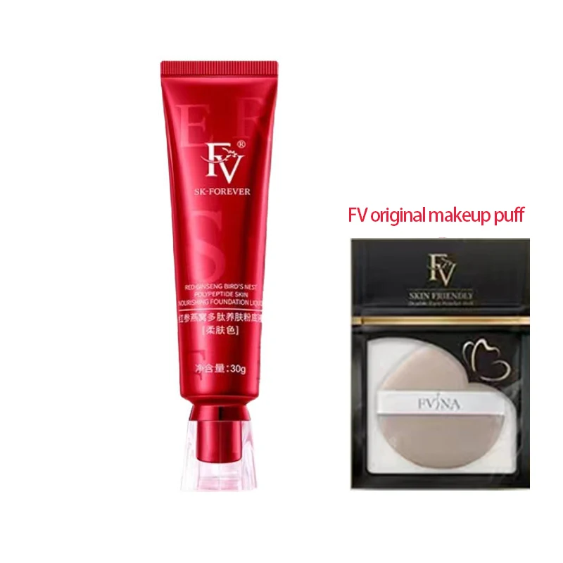 Fv Rode Diamant Huid Voedende Concealer Vloeibare Foundation Kruidenverzorging Duurzame Olie Controle Waterdichte Gezichtsmake-Up ﻿