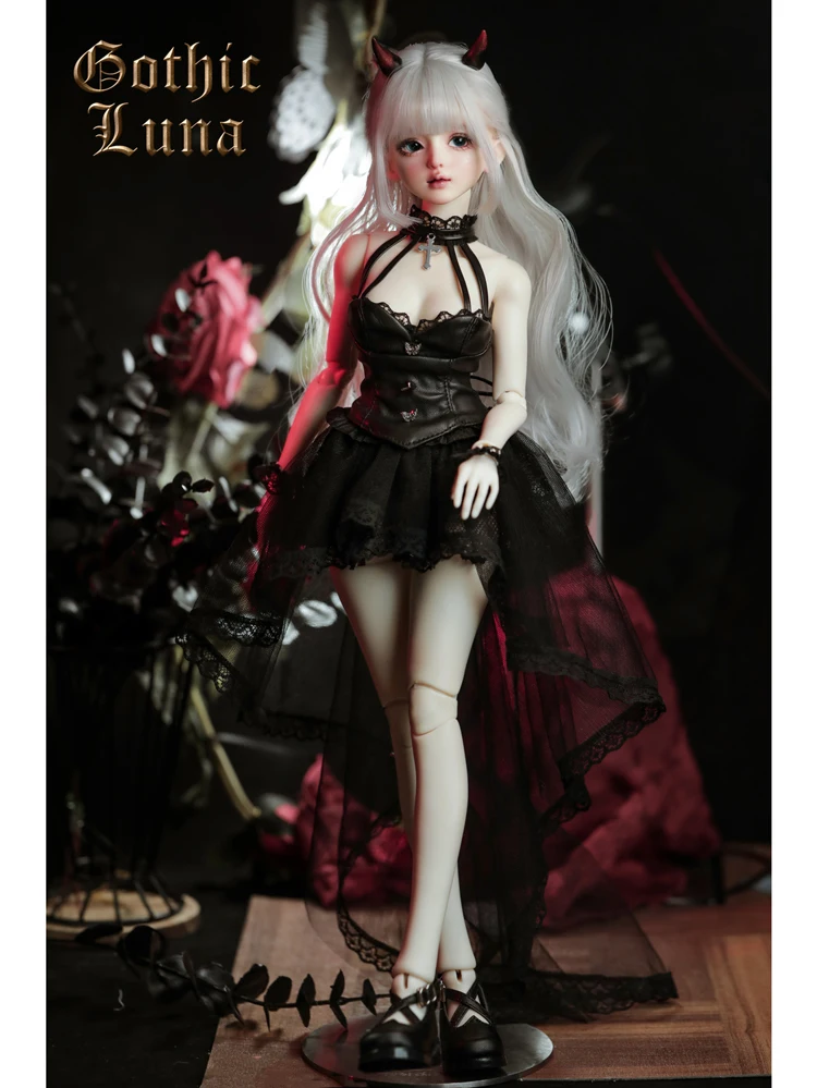 1/4 BJD doll gothic style fullset Luna, including hand drawn makeup and clothing with movable joints