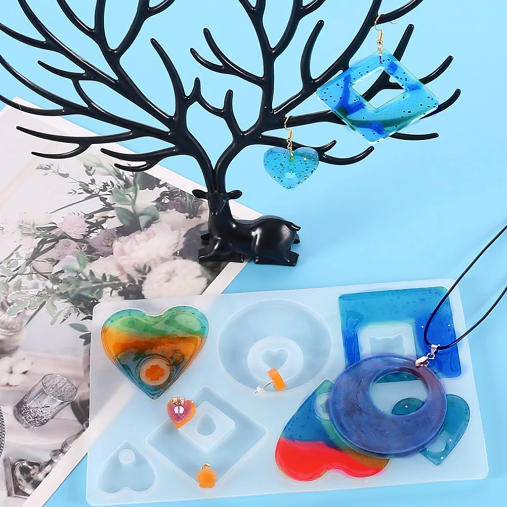 

2pcs Crystal Epoxy Silicone Diy Jewelry Pendant Making Reusable Durable Smooth Fine Interior Easy Demoulding Non-Stick Craft