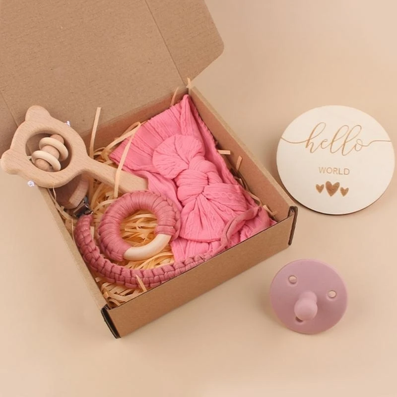 G2TC 베이비 헤드 랩 테레 비드 실리콘 젖꼭지 크로 셰 뜨개질 유아를위한 진정