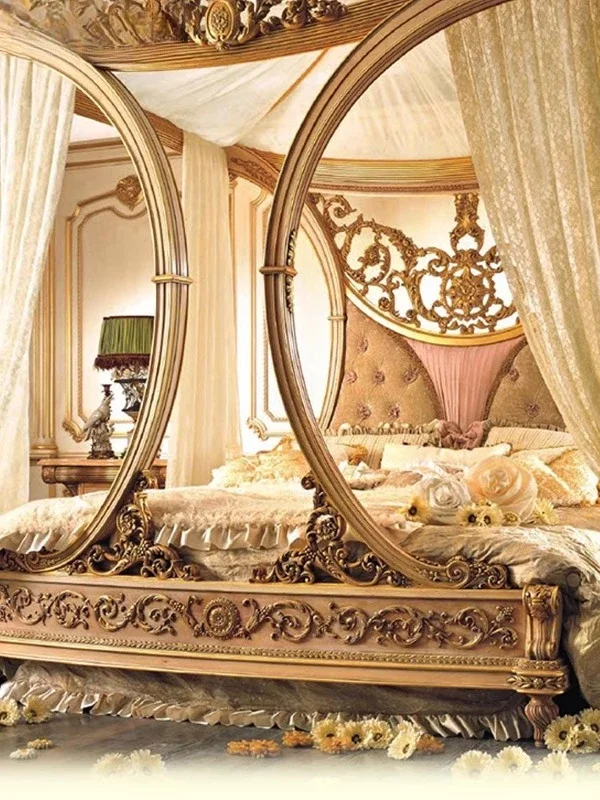 Двуспальная кровать, кровать принцессы, французская роскошь, итальянская кровать-вилла