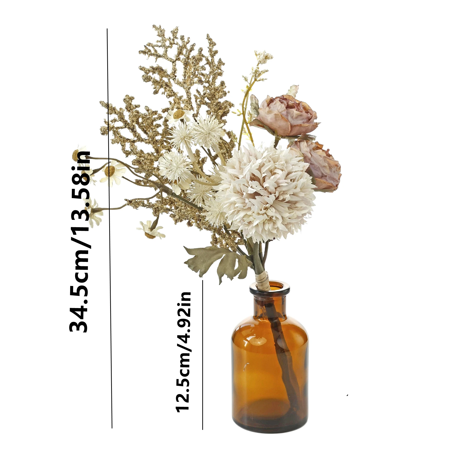 Künstliche Blumenkombination, hochwertige Hochzeits-Brautstrauß-Dekoration, Valentinstag, Heim, Zimmer, Tisch, Bonsai, Geschenk, Vase, Zubehör – Detail 12