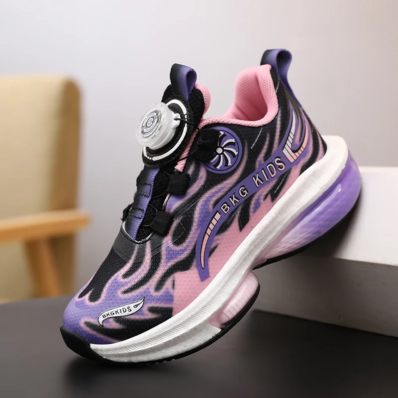 

2024 New Children Running Shoes Boy Anti Slip Teenage Trainers Quick Lacing Jogging Walking Shoes Girls Wearable Sport Shoe Kids