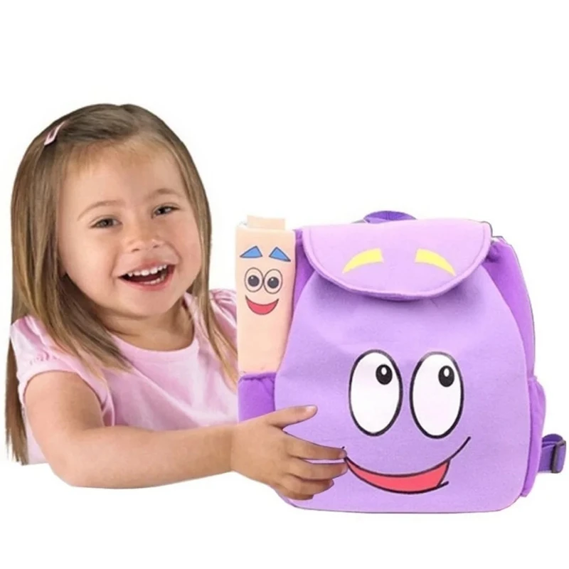 Dora Explorer Backpack Rescue Bag with Map,Pre-Kindergarten Toys Purple Christmas Gifts