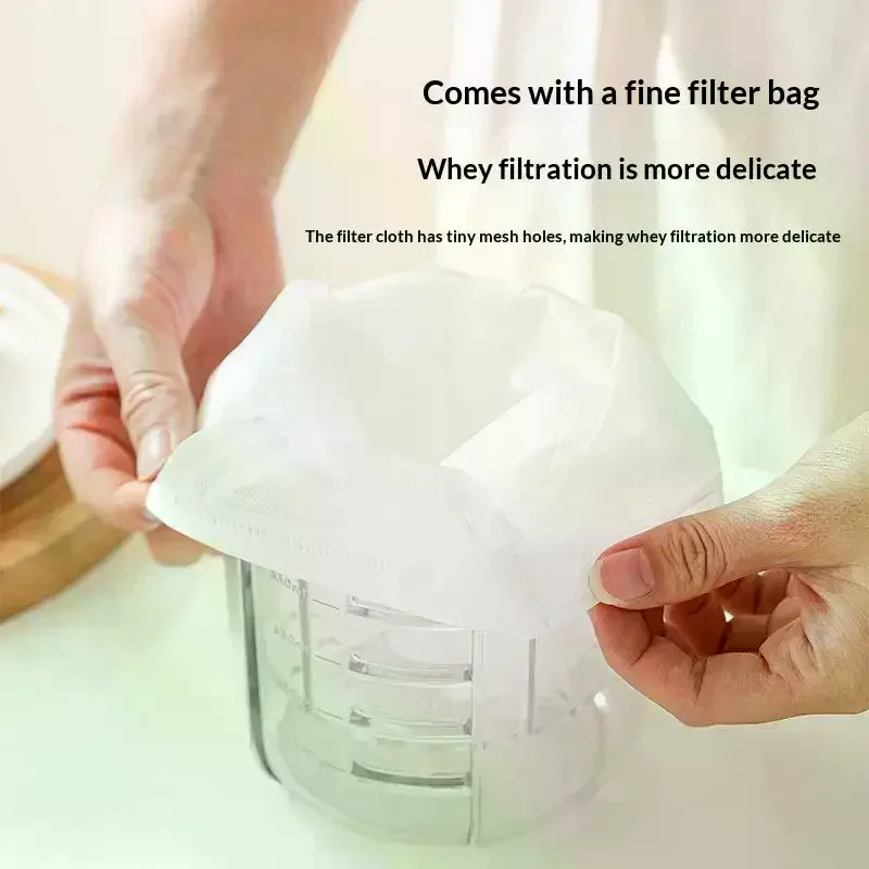 Strainer 4 Gear Squeezing Fast Filtration For Home Creamy Greek Yogurt Whey Separator Household Kitchen Accessories Yogurt