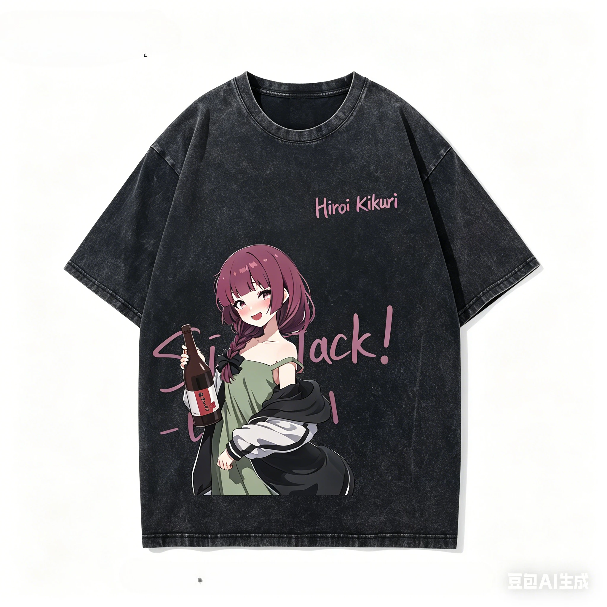 Bocchi the Rock! Washed T shirt personality Clothes New Model Anime T-shirt Year round clothing Plus Size Unisex Streetwear soft