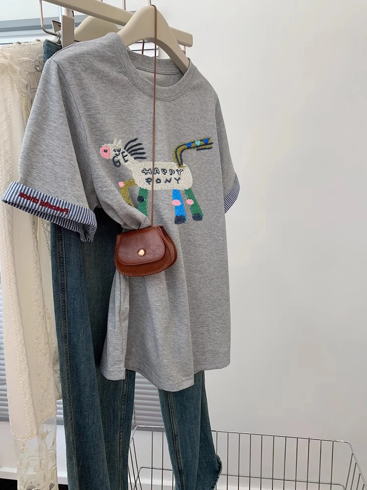 Modny, gruby, rozpuszczalny w wodzie, chłodzący, kreskówkowy T-shirt męski, uniwersalny, letni, trendy, piękny...