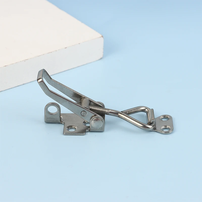 。1Pc new 10cm 304 Stainless Steel Locker Anti Rattle Latch Fastener Clamp Marine Fastener Clamp Deck Hasp Lock Boat Accessories
