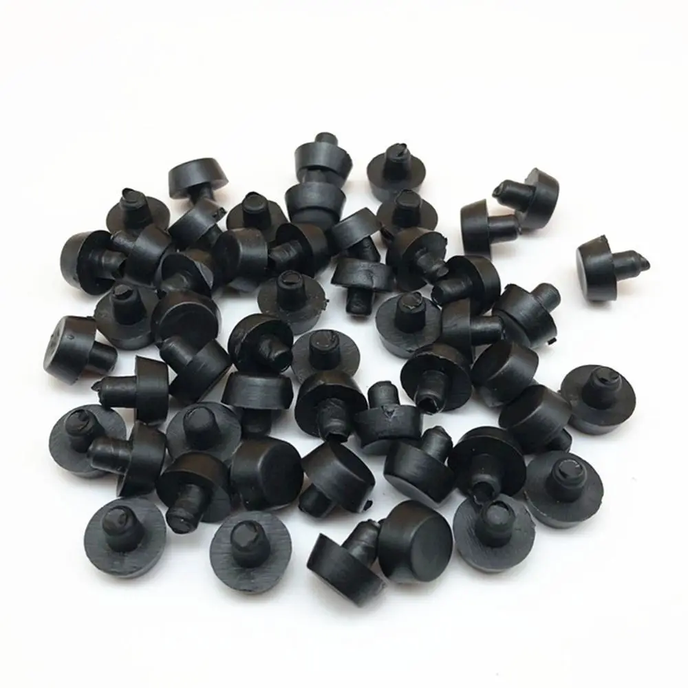 50Pcs M5/M5.8/M6 Glass Top Table Furniture Embedded Bumper with Stem Black/Transparent Rubber Grippers Table Spacers