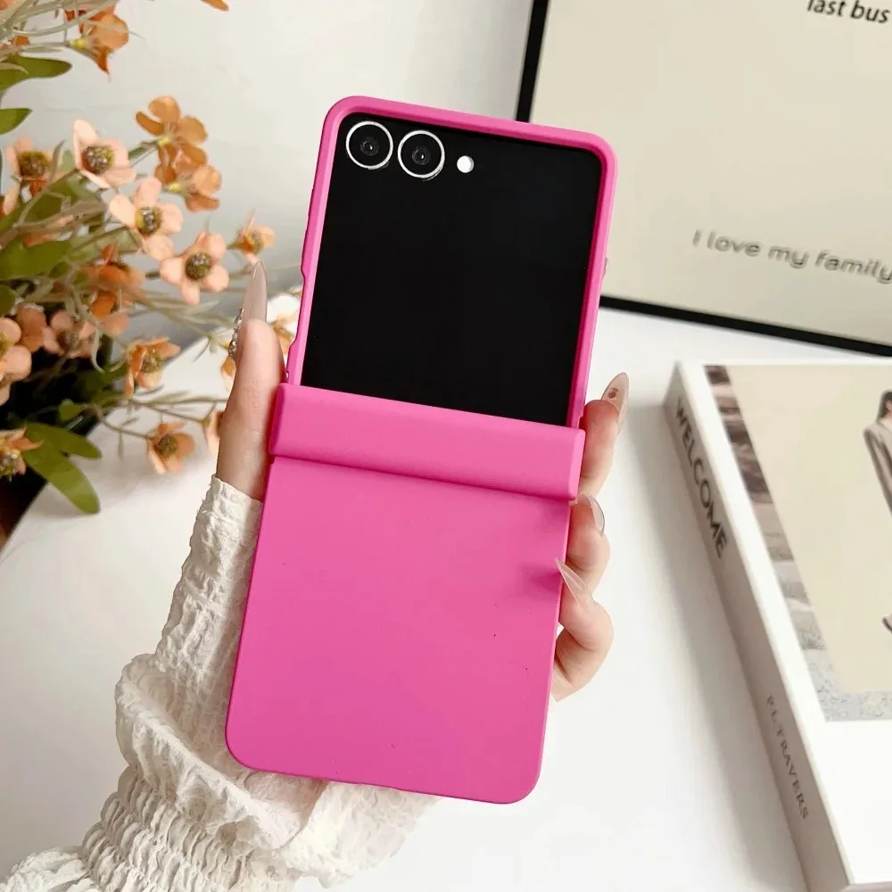 Candy Solid Handyhülle für Samsung Galaxy Z Flip 7 6 5 4 3 5G Stoßfeste Faltbare Hautfreundliche Hartschale Stoßfeste Handyhülle