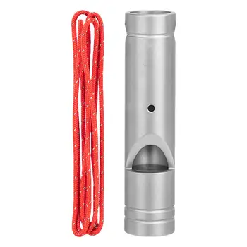 Titanpfeife, dringende Rettungspfeife, Überlebenspfeife, Überlebensausrüstung, ultraleichte laute Pfeife, Wanderpfeife mit Lanyard-Sicherheit
