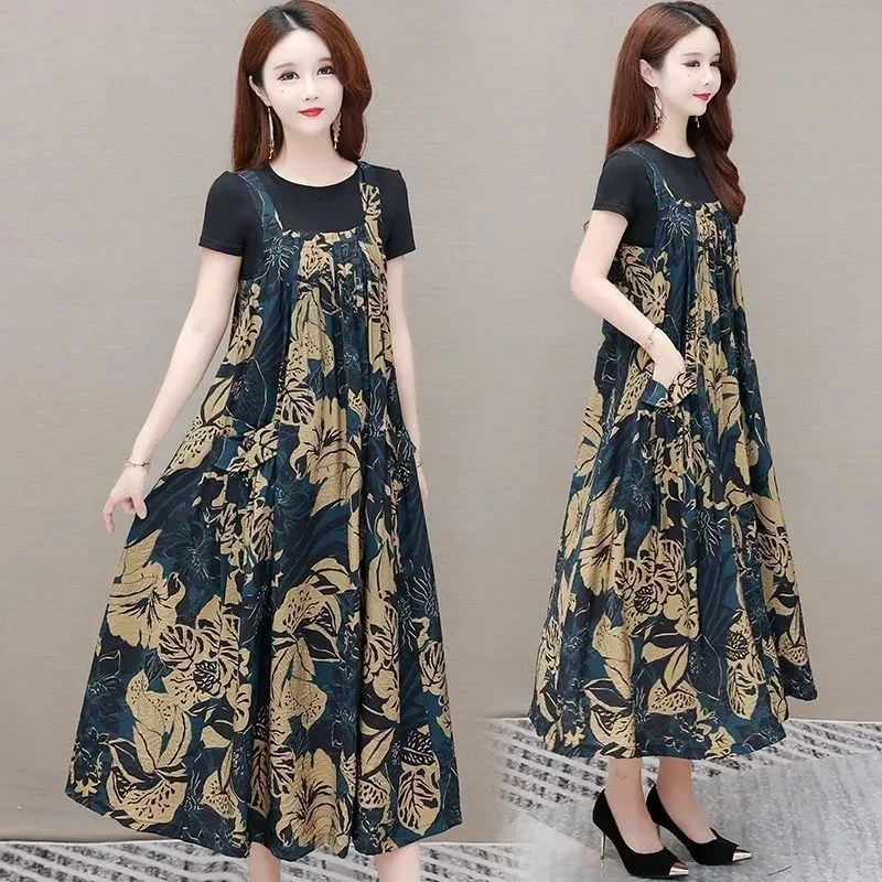 Women's Summer One Skirts Fashion Skirt T-shirt Top Two Piece Set Women Clothing Party Dresses Vestido Dress