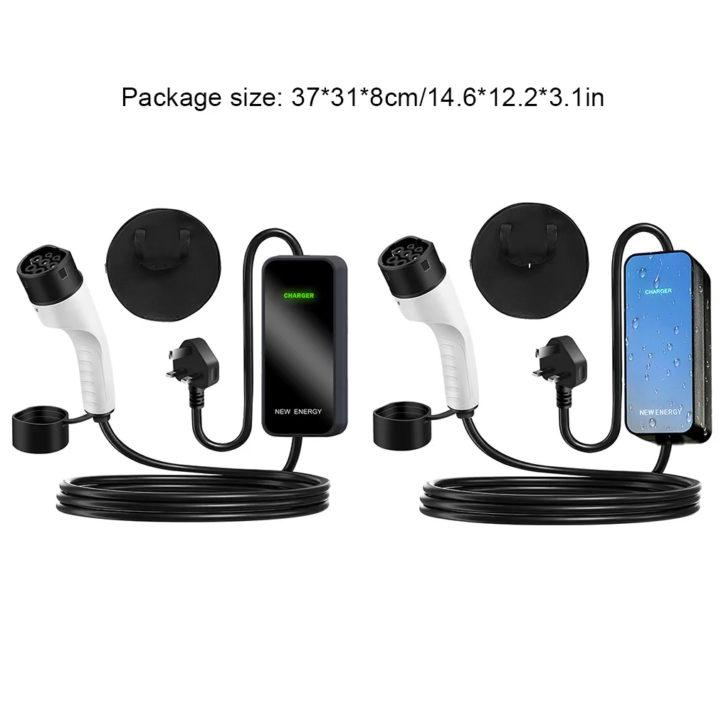 Cavo di ricarica EV da 5 m 13 A Caricatore Ev 3 pin Tipo 2 Spina per caricabatterie rapido per auto per veicoli elettrici UK Argento