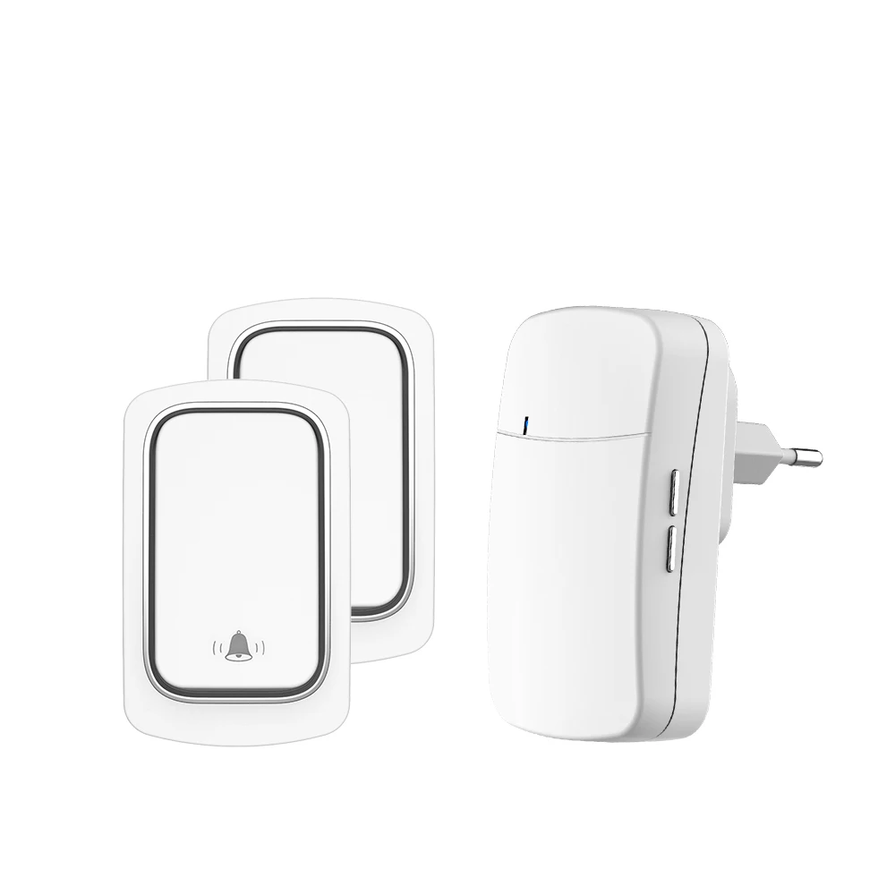 SIXWGH Draadloze Deurbel Geen Batterij nodig Waterdichte Zelfaangedreven Deurbel Sets Thuis Outdoor Kinetische Ring Chime Deurbel