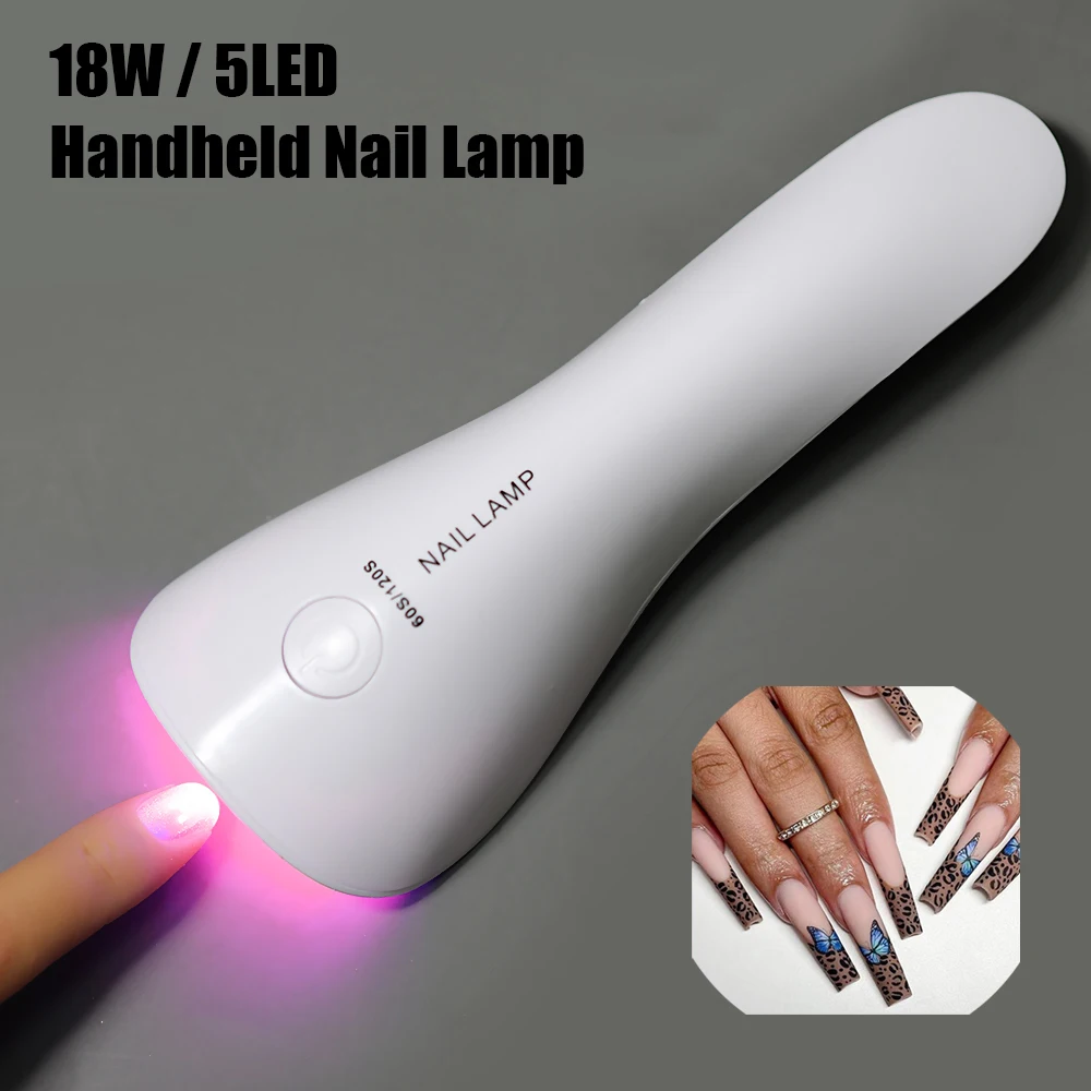 Rechargeable Handheld Nail Dryer UV LED Lamp For Gel Polish Nails Drying Manicure Tools Portable Nail Art Tool 18W Lights