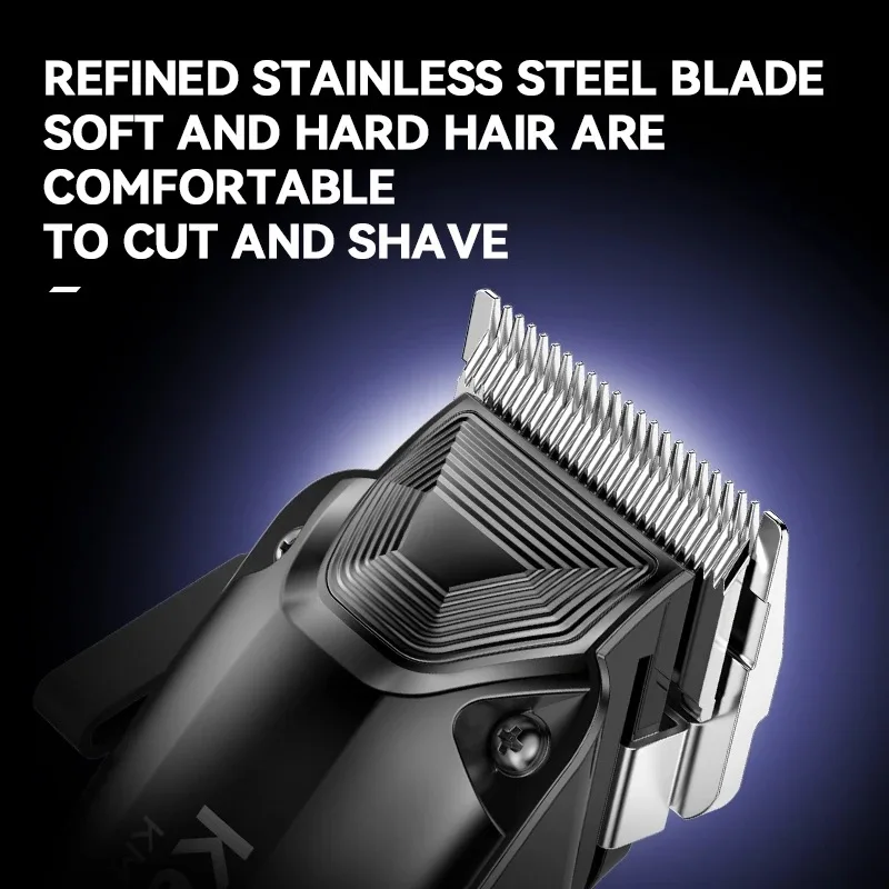 Kemei Electric Hair Clipper Barber Professorial Hair Cutting Machine Type-c USB Rechargeable Cordless Hair Trimmer Men Grooming