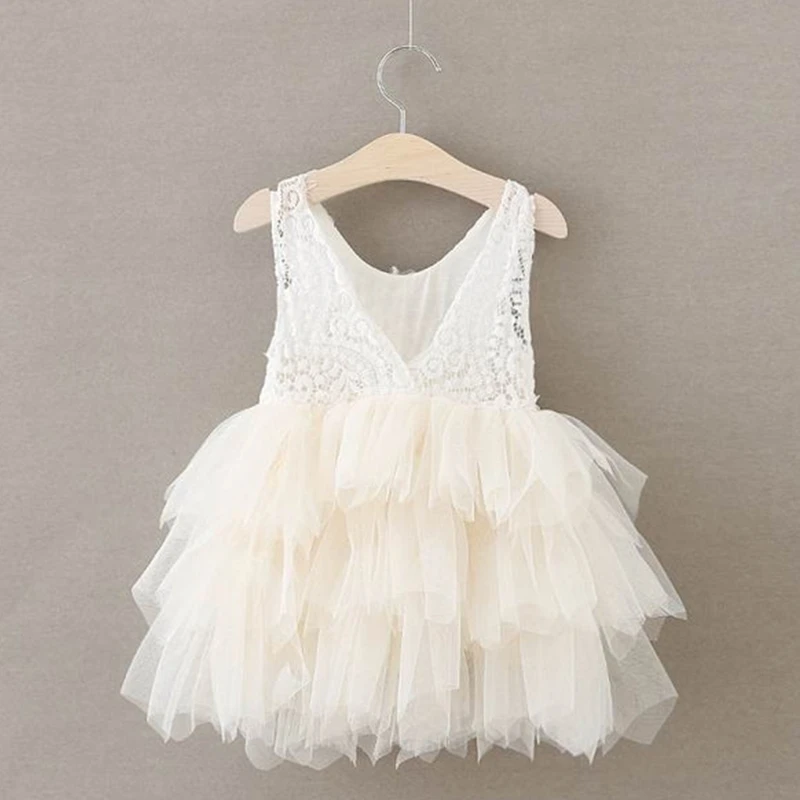 Baby Dress White 1st Baptism Dresses Up Infant Christening Girl Lace Flower Birthday Party Clothes Kids Summer Party Tutu Gown