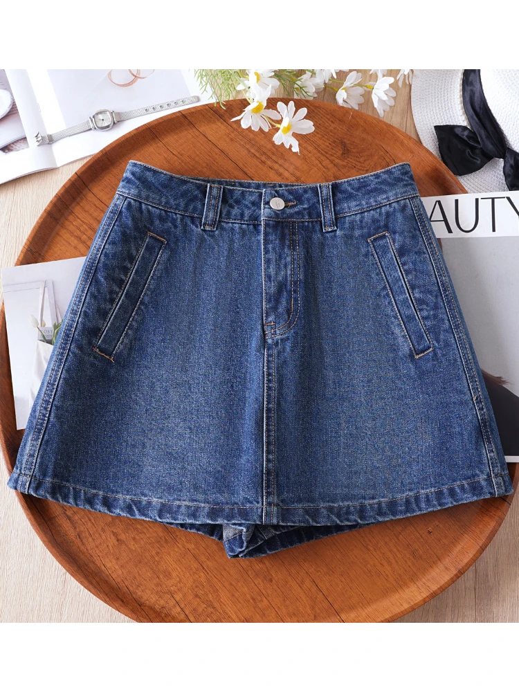 

Юбка-шорты женская с высокой талией, А-силуэт, широкие штанины, летняя, новый стиль, повседневная, из смесового хлопка, износостойкая