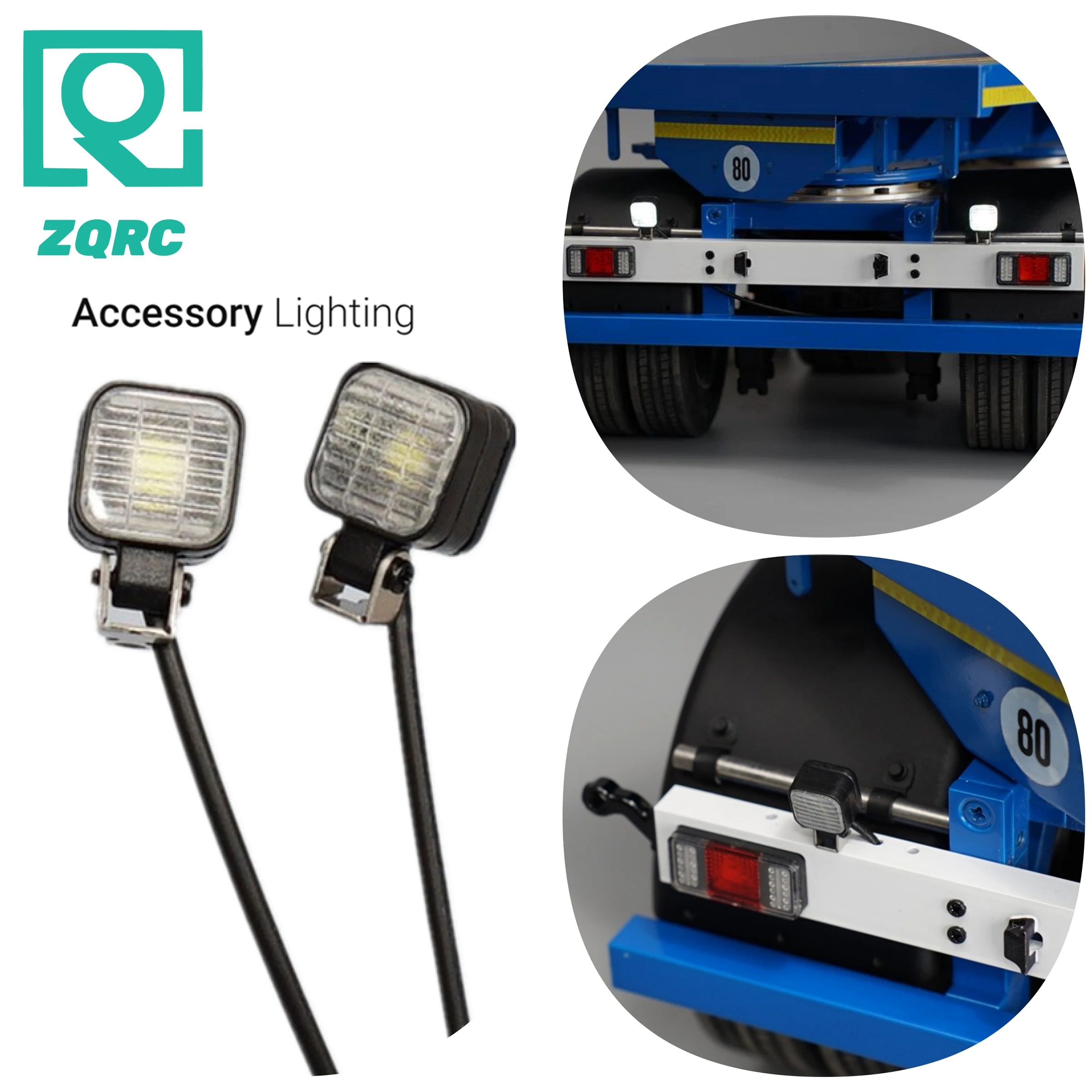 

for Tamiya 1/14 Tractor Square Spotlight D-02 Trailer Led Auxiliary Lighting