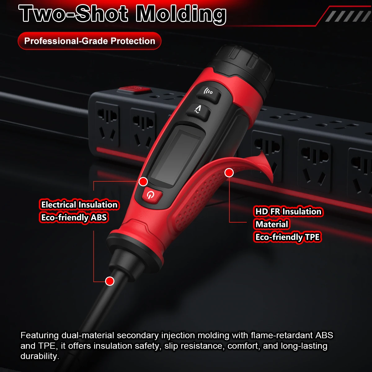 HT95B Digitaler AC-Spannungsprüfer Schraubendreher 3V-500V Berührungsloser Spannungsdetektor Leiter-/Neutralleiter-Test LCD-Anzeige Elektrischer Prüfstift – Detail 7