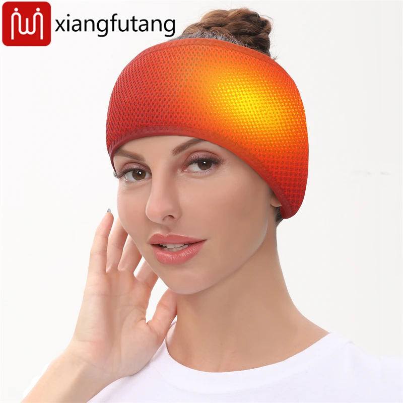 

Electric Heating Head Wrap Headache Relief Headband Heated Head Belt Scalp 3 Temperature Levels for Migraines Relaxing