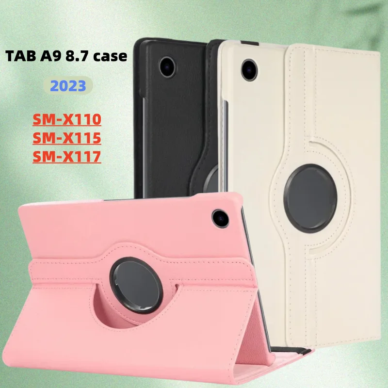 

For Samsung Galaxy Tab A9 Case 8.7inch 2023 SM-X110 360 Degree Rotation Stand Tablet Cases For Galaxy Tab A9 Cover SM-X115 X117