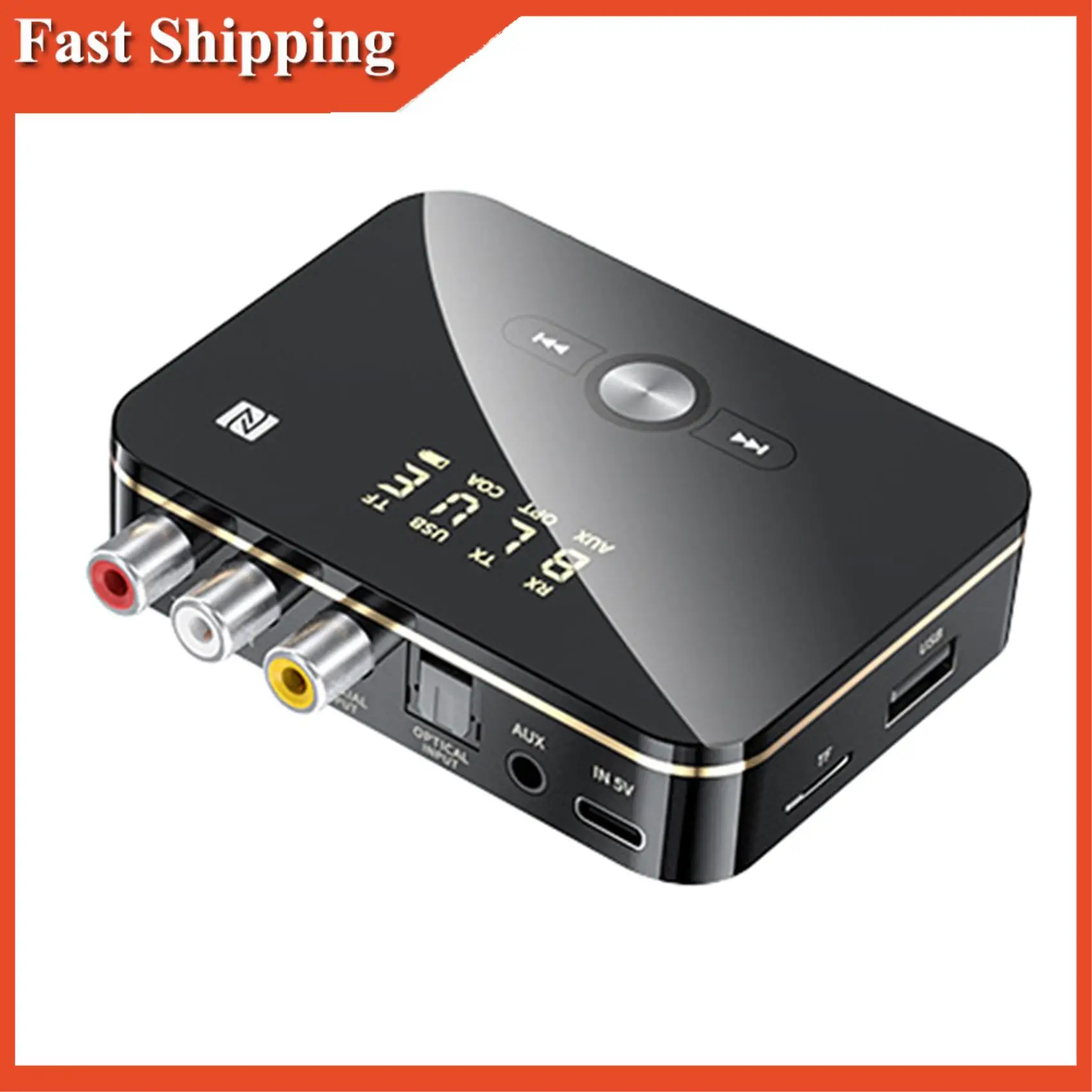 كفاءة M8 بلوتوث 5.0 RCA استقبال الصوت الارسال APTXLL 3.5 مللي متر AUX الموسيقى محول لاسلكي مع هيئة التصنيع العسكري NFC لسيارة التلفزيون التحدث