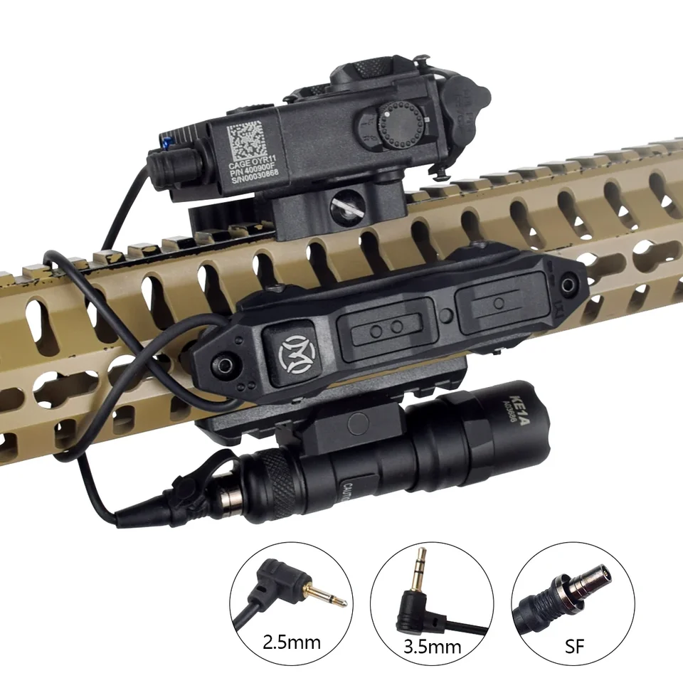 PEQ15 DE レッド&M600C SFマーキング AXONスイッチセット Tactical Pressure Button Remote Dual Function Switch For PEQ-15