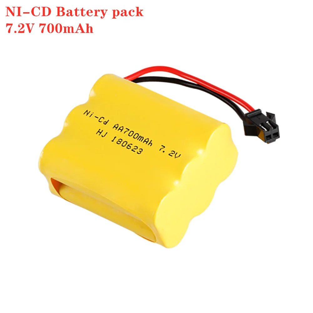 ชุดแบตเตอรี่ NiCd 1-10ชิ้น/ล็อต7.2V 700mAh สำหรับของเล่น RC รถถังรถไฟหุ่นยนต์เรือปืน Ni-Cd AA 700mAh 7.2V แบตเตอรี่ชาร์จได้