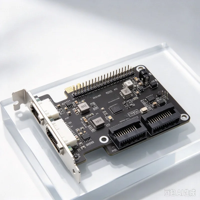 Adapter PCIe To 2-Ch SATA for Raspberry Pi 5 HAT+ Supports SATA Hard Drive