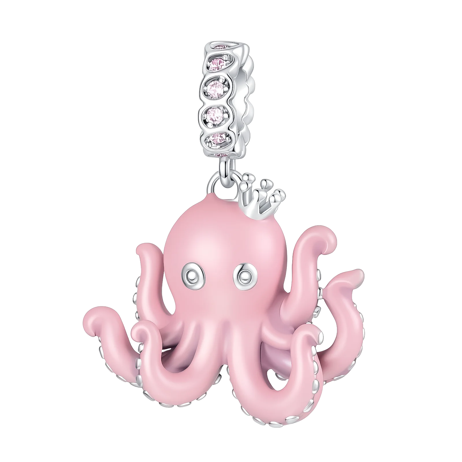 Fit Original Bangle Bracelet Inlaid Zircon Beads Charms 925 Sterling Silver Pink Ballet Shoes Octopus Pendants Bangle Jewelry