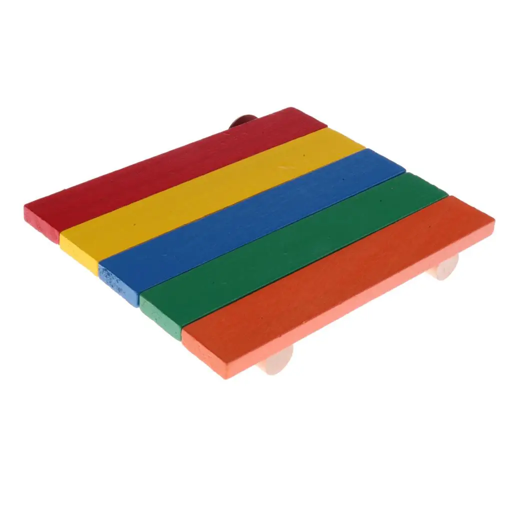 Wooden Platform Station Exercise Toy Parrot Rat Hamster Mouse Fun