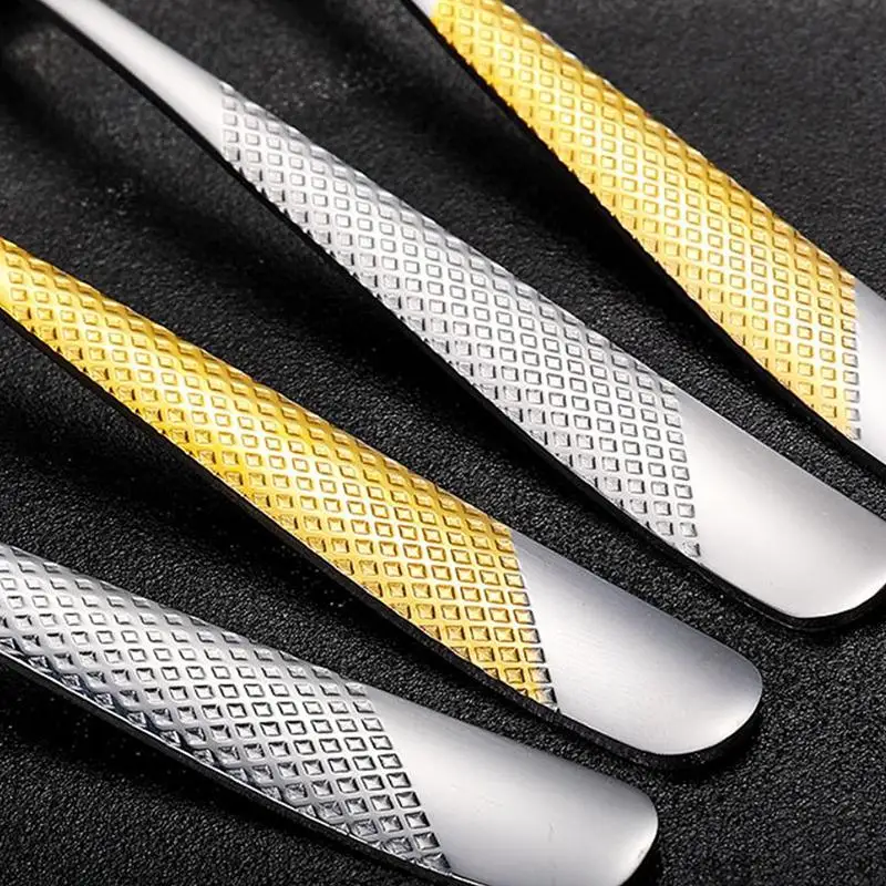 New Kitchen Utensil Set Stainless Steel Spoon And Fork Set Food-Grade Flatware Gold Silverware Set view 5