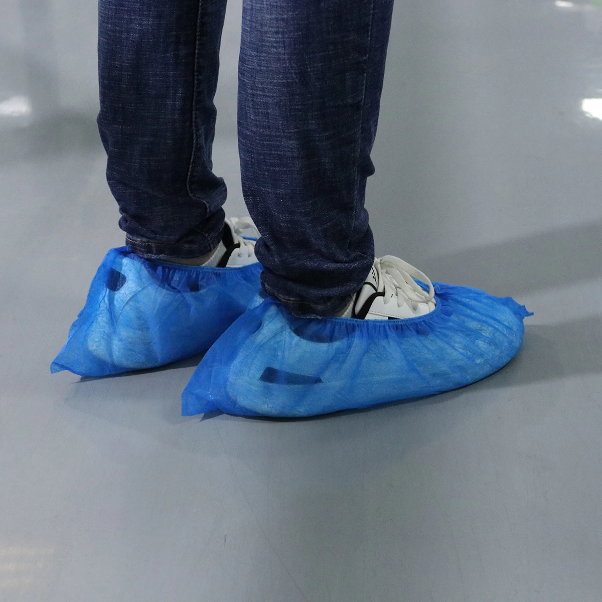 

300pcs Shoes Covers Non-Woven Fabric Disposable Elastic Band Breathable Thickened Anti-Slip Shoe Covers (Blue)