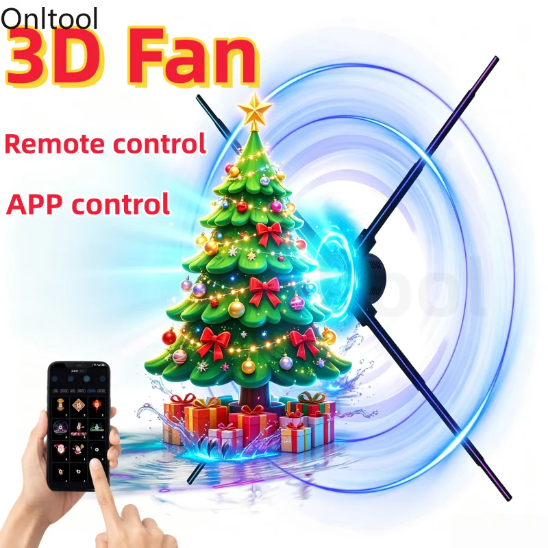 42-100cm 3D Hologram Fan Projector Wifi Display Advertising Logo Light Led Sign Holographic Lamp Halloween Christmas decorations