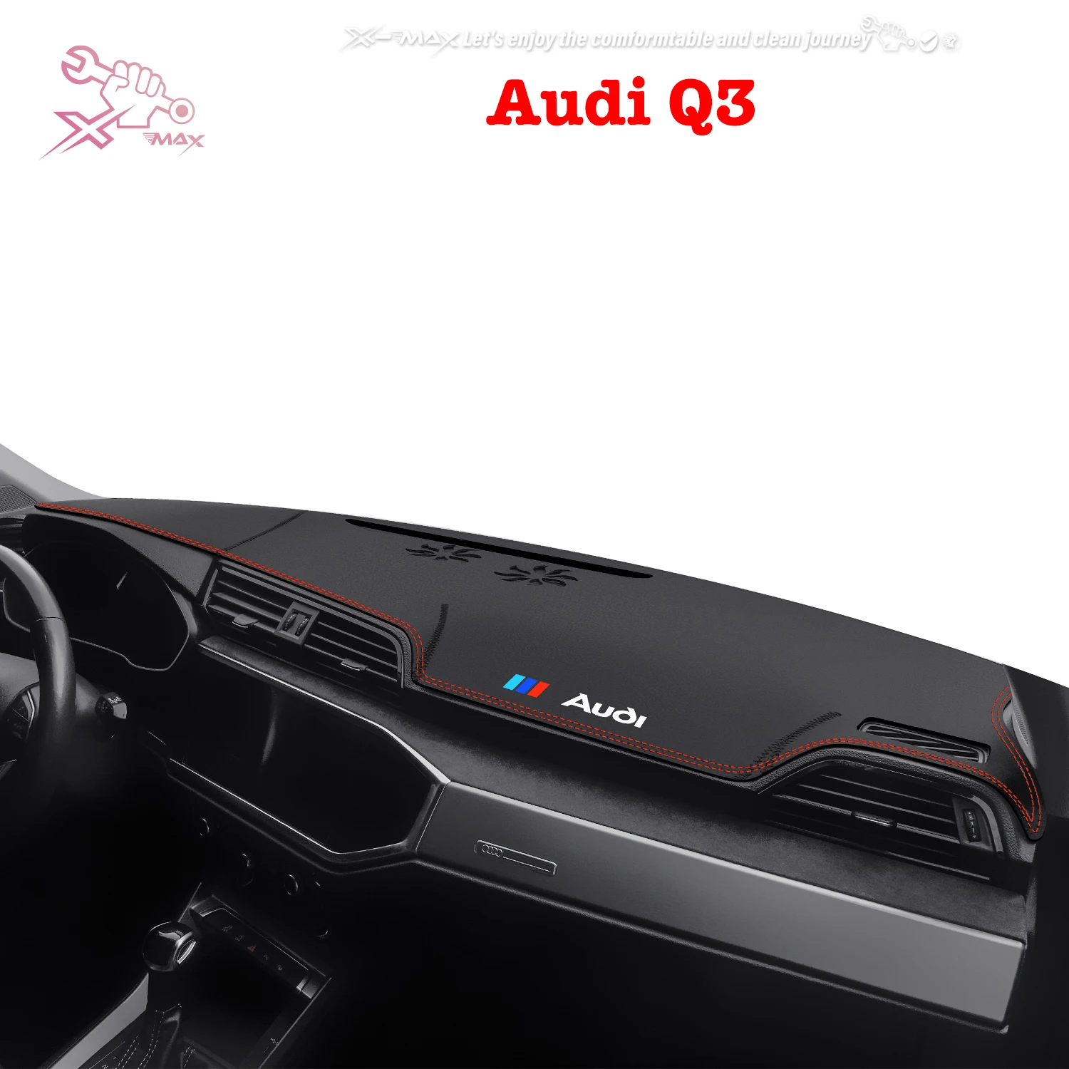 

Коврик для приборной панели автомобиля с левым рулем для Audi Q3 2013-2025, светоблокирующий коврик для центральной консоли, коврик для приборной панели, защита от солнца