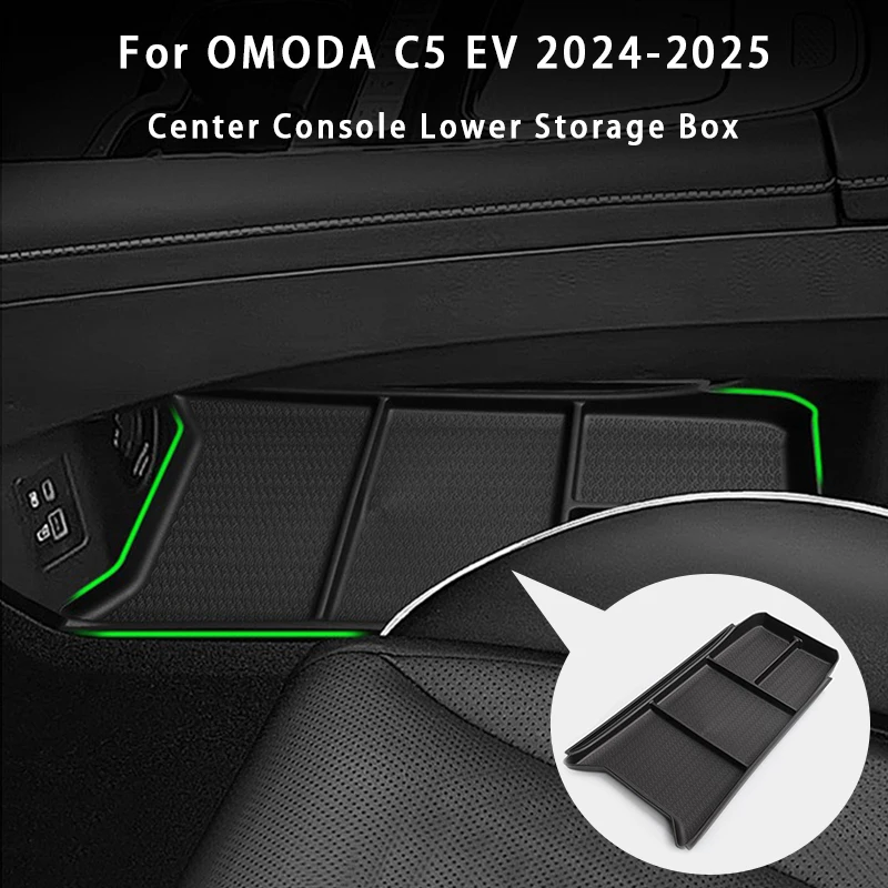 

For OMODA C5 EV 2024-2025 Center Console Lower Storage Box Car Sundries Armrest Storage Box Auto Interior Accessories