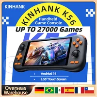 Consola de juegos portátil KINHANK K56 pantalla táctil de 5,5 pulgadas 50 emuladores PS1/PSP/DC/SS 5000mAh WIFI5 Android 14 reproductor de juegos Retro regalo