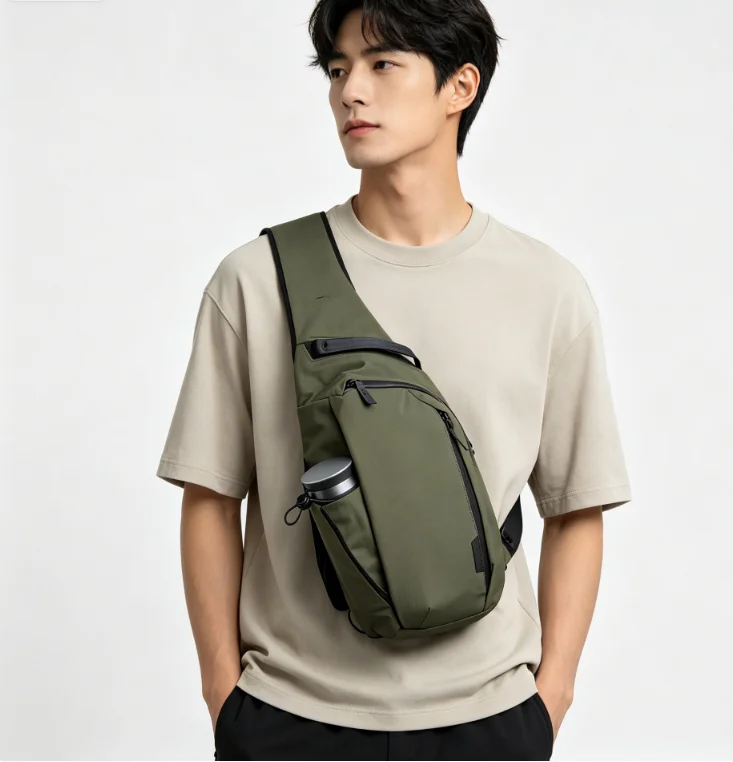 

Outdoor Crossbody Bag Fashion Chest bag For Men Sling Backpack Sports Shoulder Bags With Water Bottle Pocket Fits 11" Tablet sac