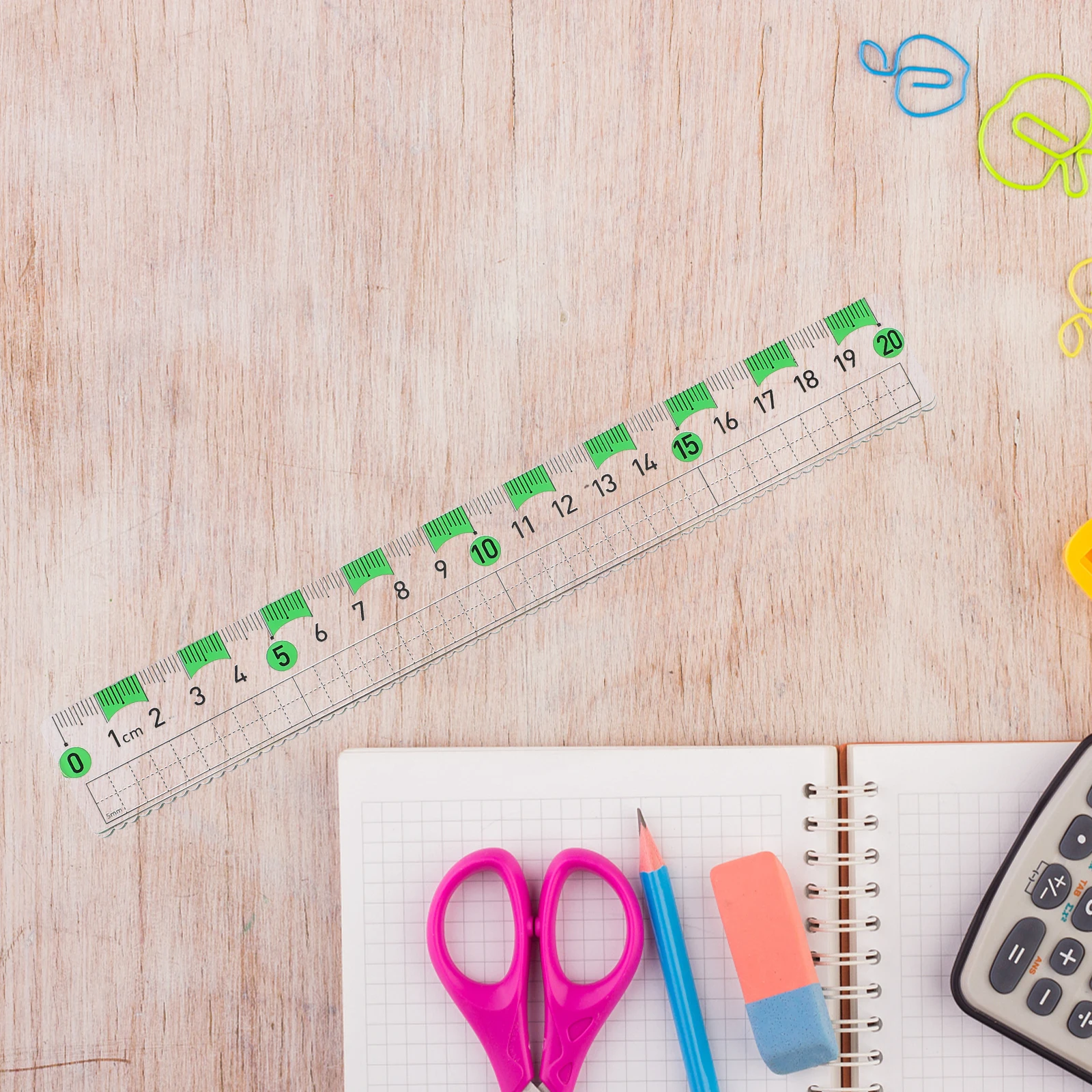 

10pcs Color Block Reading Ruler 15cm 20cm Professional Drafting Tool Measuring Straight Ruler Student Stationery Office